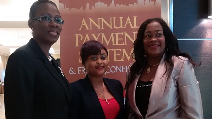 (L-r): Justice Atinuke Ipaye of the High Court of Lagos, representing Justice Oluwafunmilayo Olajumoke, chief judge of Lagos State, Ntia Nnene Sylvia, media and strategy development manager and Onajite Regha, chief executive officer, both of E-Payment Providers Association of Nigeria (E-PPAN), during the 5th annual Payment Systems & Fraud Conference 2014 held in Lagos on Tuesday.